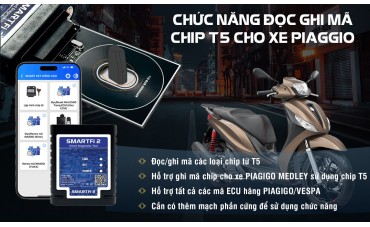 Upgraded functionality for reading/writing T5 chips in the Immobilizer security system of PIAGGIO/VESPA. Upgraded functionality for reading/writing T5 chips in the Immobilizer security system of PIAGGIO/VESPA.